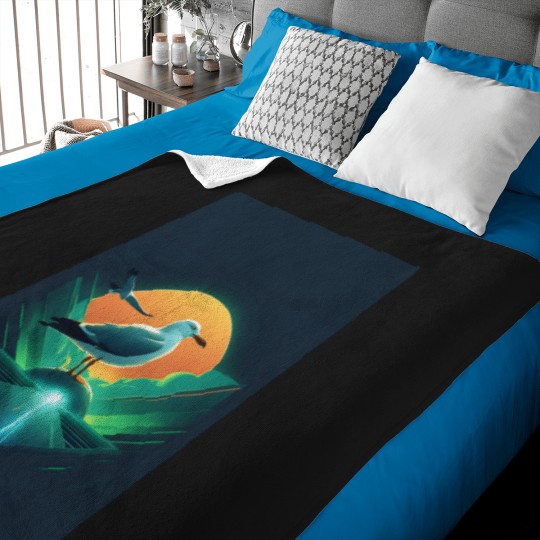 Discover The Seagull Planet Graphic Baby Blankets