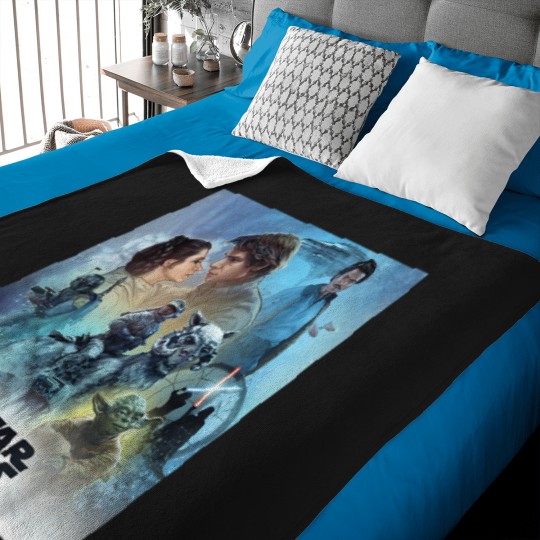 Discover Star-Wars-Celebration-Mural-Empire-Strikes-Back-Logo-T-Shirt-T-Shirt Baby Blankets