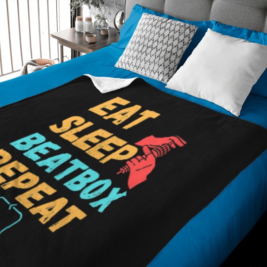 Discover Eat Sleep Beatbox Repeat (7) Baby Blankets