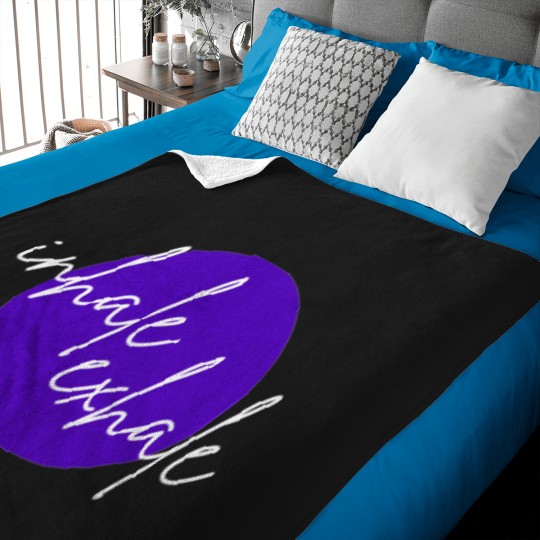Discover Inhaleexhale Purple (white font) Baby Blankets