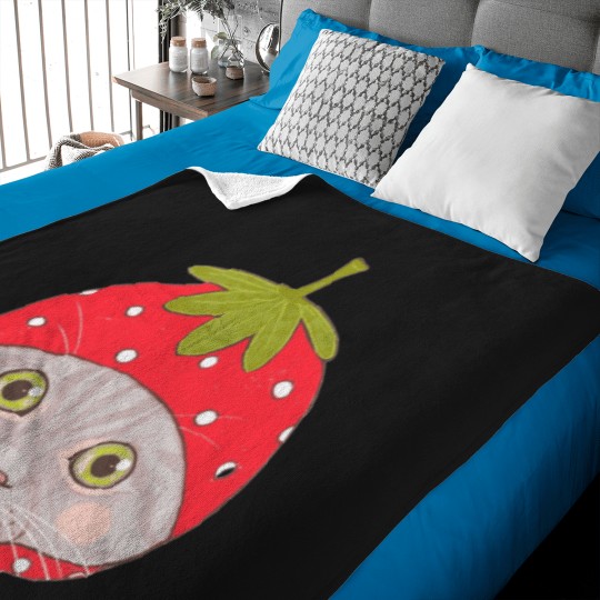 Discover Strawberry Cat Baby Blankets