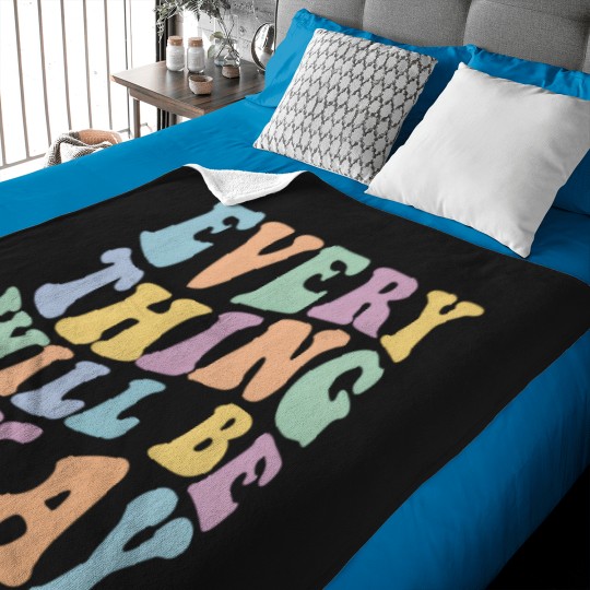 Discover Everything Will Be Okay Positive Quote With Words On Back Baby Blankets