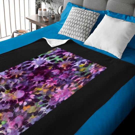 Discover Abstract Purple Flowers Baby Blankets