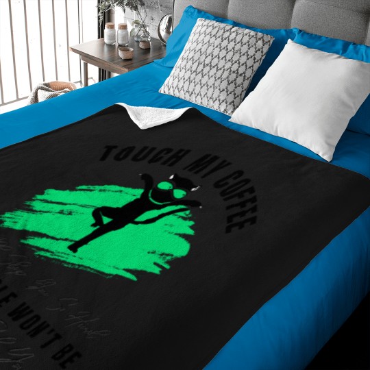 Discover Funny Cat Touch My Coffee I Will Slap You So Hard Classic(4) Baby Blankets