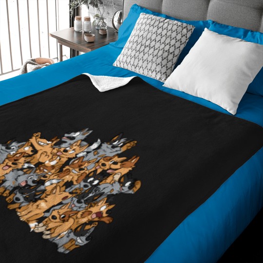 Discover Cattle-Dog-Pile T-Shirt Baby Blankets
