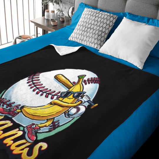 Discover Let's Go Bananas Baseball Baby Blankets, Sports Team Mascot Baby Blankets