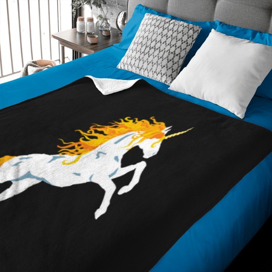 Discover Golden Maned White Unicorn Baby Blankets