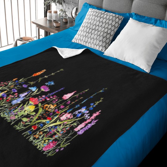 Discover colorful wild flower field Baby Blankets