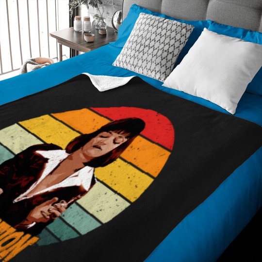 Discover Mia-Wallace-Retro-Vintage T-Shirt Baby Blankets