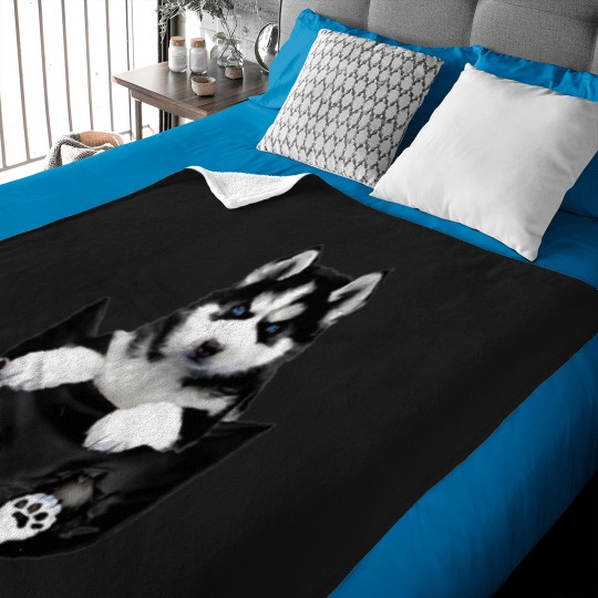 Discover Siberian Husky in My Pocket Cute Dog Lovers Baby Blankets