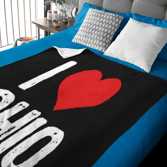 Discover I-Love-Ohio T-Shirt Baby Blankets