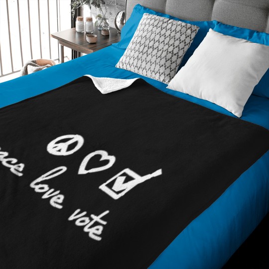 Discover Peace-Love-Vote T-Shirt Baby Blankets