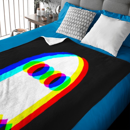 Discover Ghost Trippy Halloween Techno Rave Edm Music Party T-Shirt Regular Print Baby Blankets