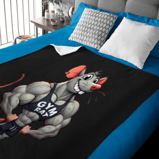 Discover Funny-Muscular-Gym-Rat T-Shirt Baby Blankets