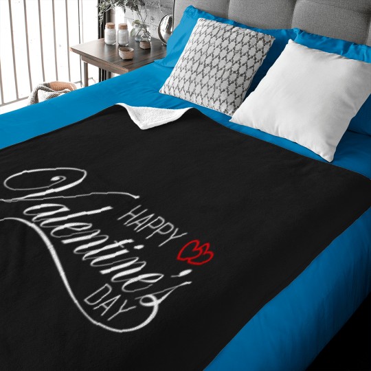 Discover Elegant-And-Lovely-Happy-Valentine'S-Day-Calligraphy-Greeting T-Shirt Baby Blankets