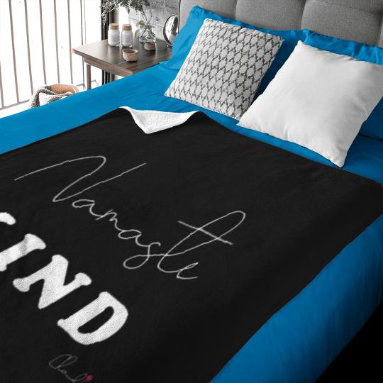 Discover Namaste Kind Black n White Design Print Baby Blankets