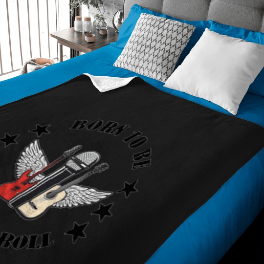 Discover Born To Be Rock and Roll Gifts Women Boys Men Girlss Baby Blankets