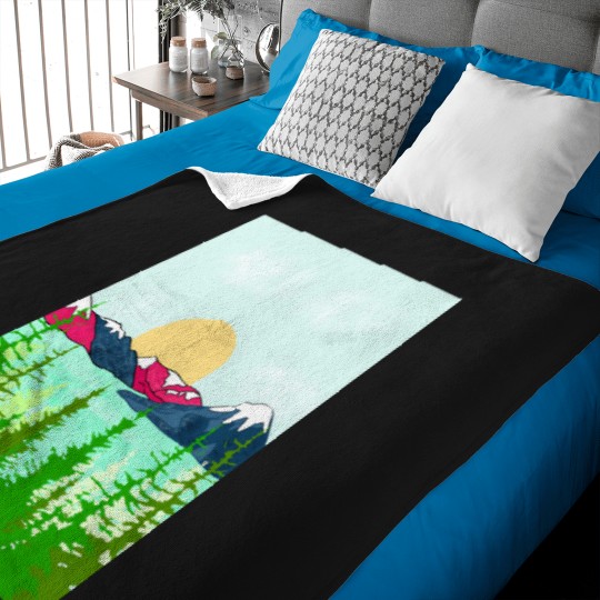 Discover Pink And Blue Mountain Spring Active T-Shirt 1568 Baby Blankets