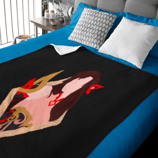 Discover Red & Gold Woman Fighter Baby Blankets