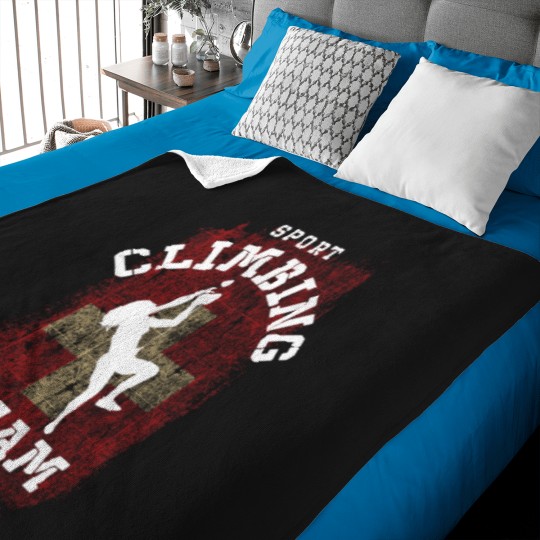 Discover Sport Climbing Switzerland Climber Bolted Climbing Baby Blankets