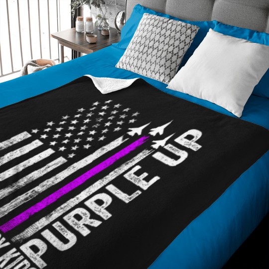 Discover purple up for military military child month ua flag Baby Blankets