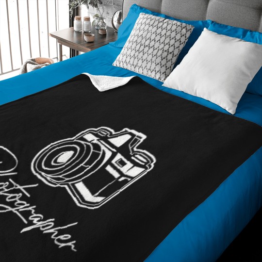 Discover Camera-Photographer-Lens-Cameraman-Focus-Photography-T-Shirt Baby Blankets