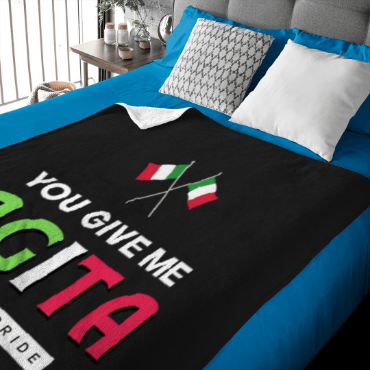 Discover You Give Me AGITA  Italian Humor Quote Baby Blankets