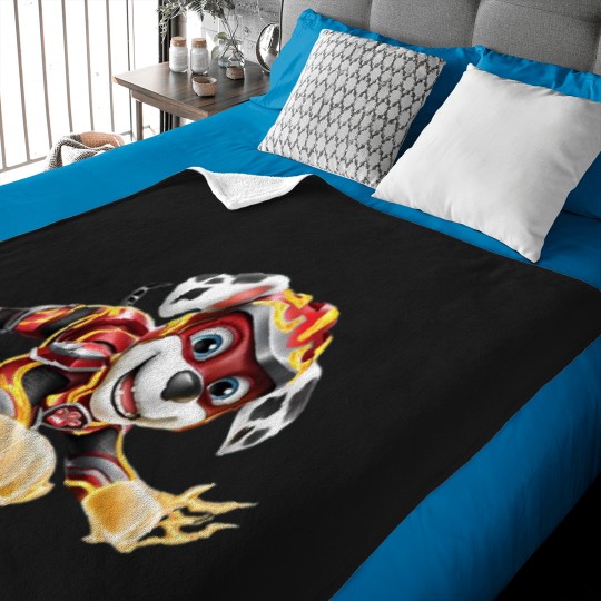 Discover Paw Patrol Mighty Marshall Character Fire Baby Blankets