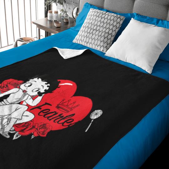 Discover womens betty boop fearless roses heart vneck Baby Blankets