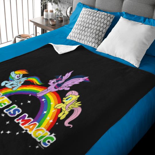 Discover womens my little pony friendship is magic love rainbow vneck Baby Blankets
