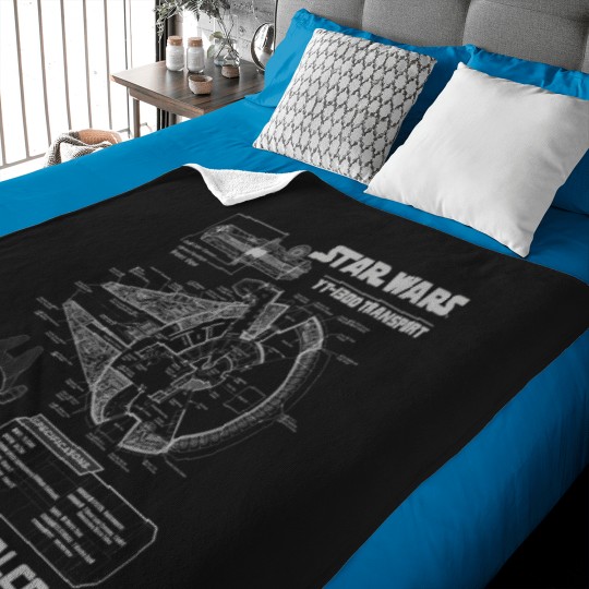 Discover Millennium Falcon Grey Schematics Baby Blankets