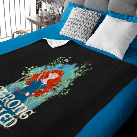 Discover Brave---Merida-Strong-Willed-T-Shirt Baby Blankets