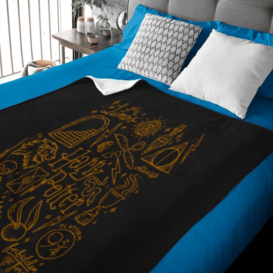 Discover Harry-Potter-Deathly-Hallows-2-Icon-Collage-Poster-Long-Sleeve-T-Shirt Baby Blankets