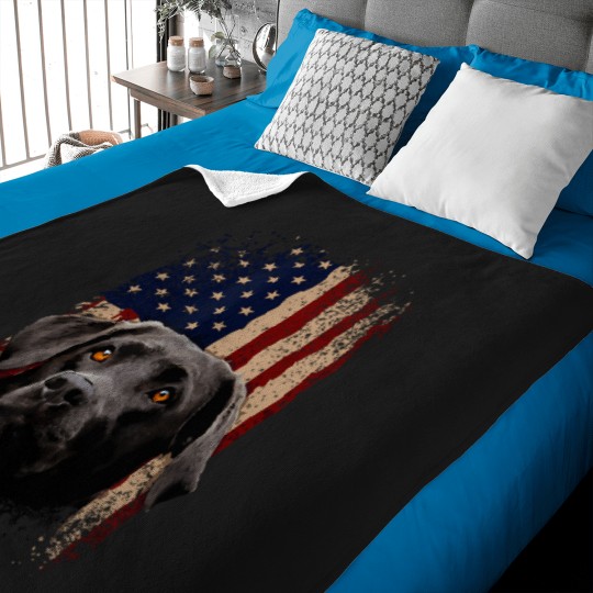 Discover American-Black-Labrador-Usa-Flag-Lab-Owner-T-Shirt Baby Blankets