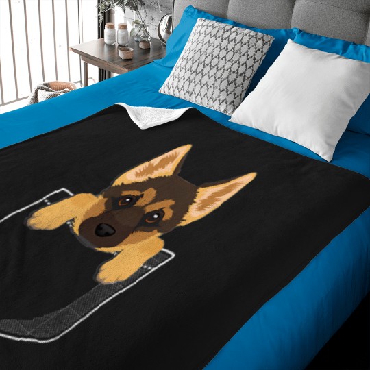 Discover Pocket German Shepherd Puppy Cute Dog Lover Baby Blankets
