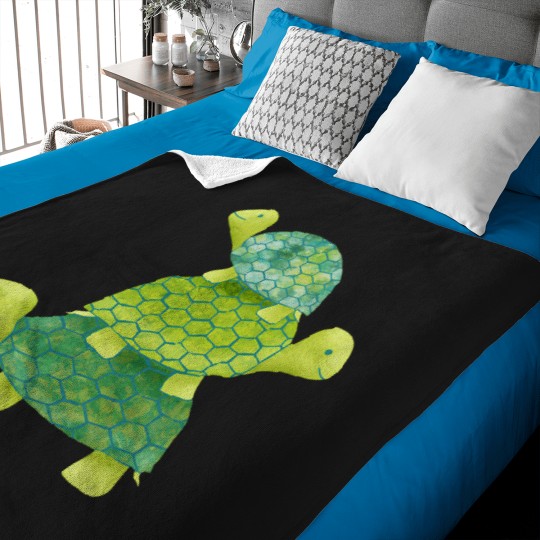 Discover Cute Turtle Stack In Teal Lime Green And Turquoise Baseball  Sleeve T-Shirt 31 Baby Blankets
