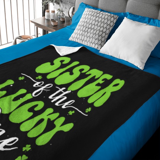 Discover Sister Of The Lucky One First Birthday St Patrick'S Day T-Shirt Baby Blankets
