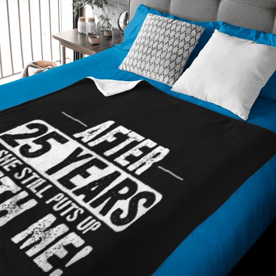 Discover 25Th-Anniversary-T-Shirt-25-Years-Marriage-Husband-Gift Baby Blankets