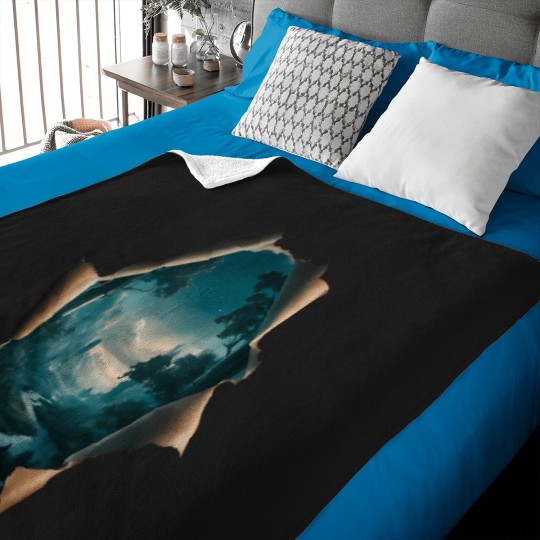 Discover Forest-Scene-That-Peeks-Through-Rip--Ped T-Shirt Baby Blankets