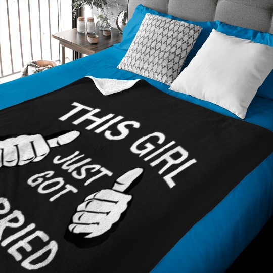 Discover this girl just got married Baby Blankets