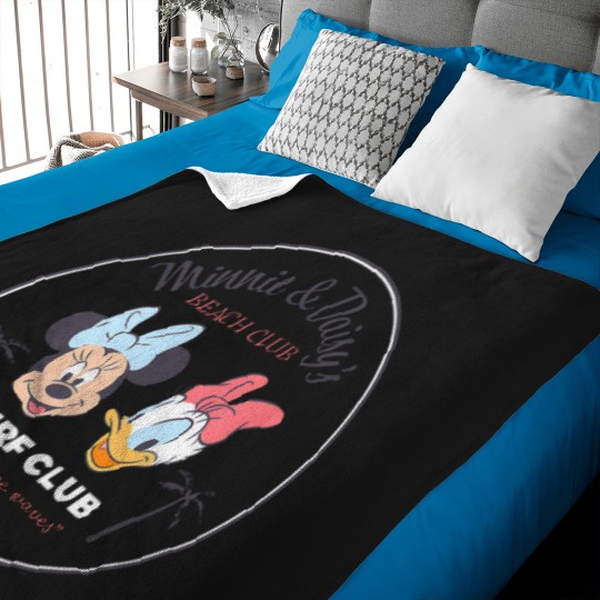 Discover Disneyyy-Minniee--Daisys-Summer-Beach-Vacation-Surf-Club-T-Shirt Baby Blankets