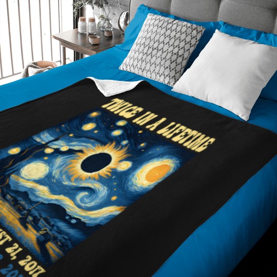 Discover Totality-Total-Solar-Eclipse-Twice-In-A-Lifetime-Van-Gogh-Starry-Night T-Shirt Baby Blankets