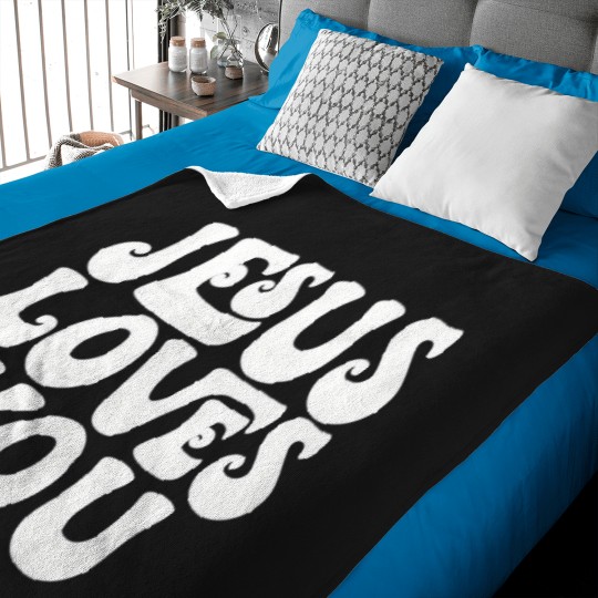 Discover Jesus Loves You Retro Vintage Style Graphic Men Womens Baby Blankets