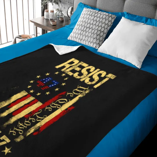 Discover Anti Trump 8647 86 47 US Flag We The People Impeach 47 Unisex Baby Blankets