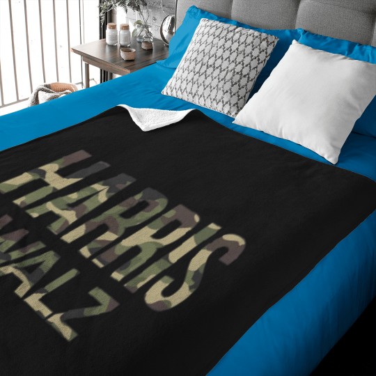 Discover Kamala Harris Walz Election 2024 Baby Blankets, Camouflage, Hunters white