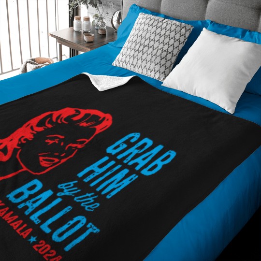 Discover Grab Him By The Ballot Kamala 2024 Funny Harris Election Baby Blankets
