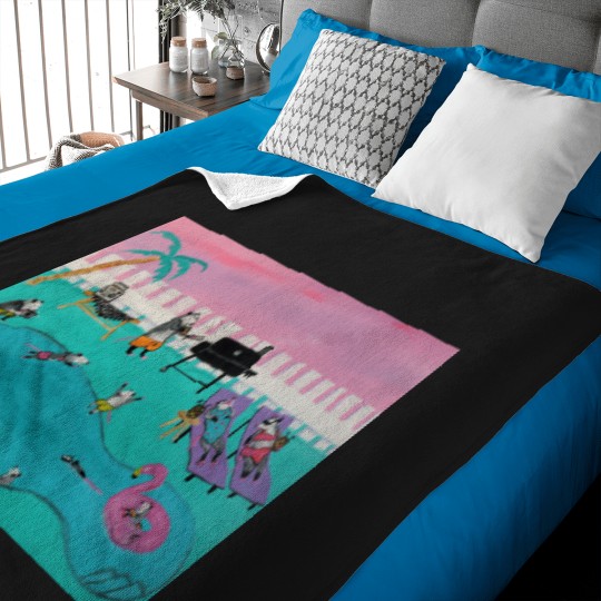 Discover Opossum Pool Party Possum Painting Active T-Shirt Casey Bones and the Heroes in a Brass Shell Band Baby Blankets
