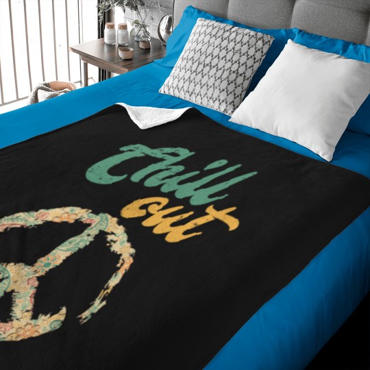Discover Retro Vintage Chill Out Peace Sign Hippie Lover Baby Blankets