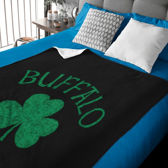 Discover Buffalo Ny Irish Shamrock Distressed Green Print Baby Blankets