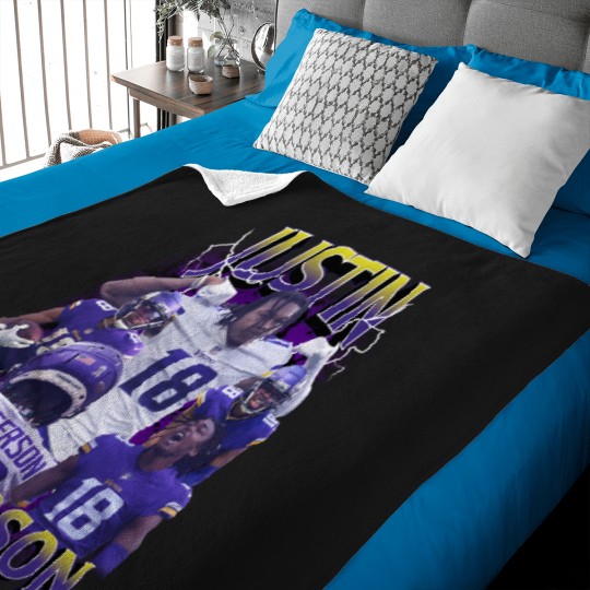 Discover Justin Sports Jefferson Vintage Retro Football Baby Blankets